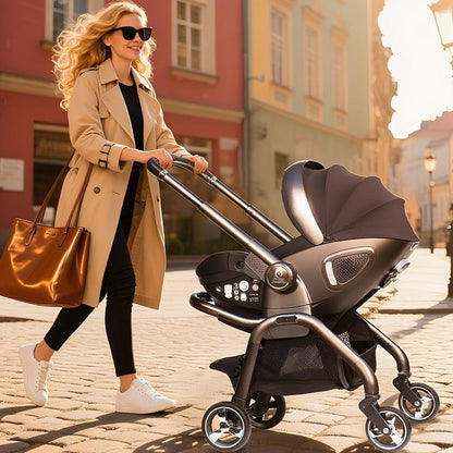 For Your Little One Qubi Infant Car Seat & Stroller & Base - Eclipse Black