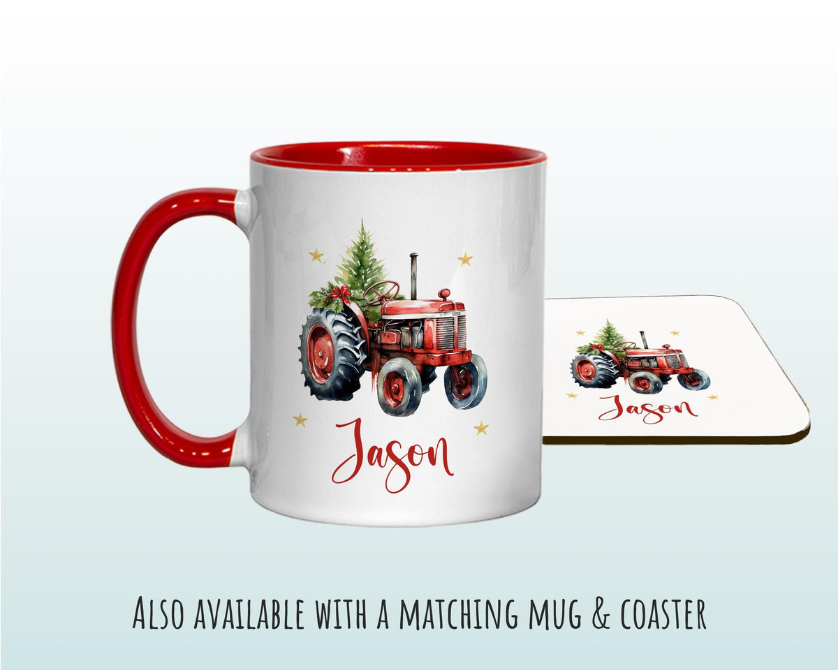 Personalised Christmas Sack - Santa Sack for Kids Presents Xmas Tree and Tractor Design Stocking Christmas Eve Bag for Girls & Boys XS062