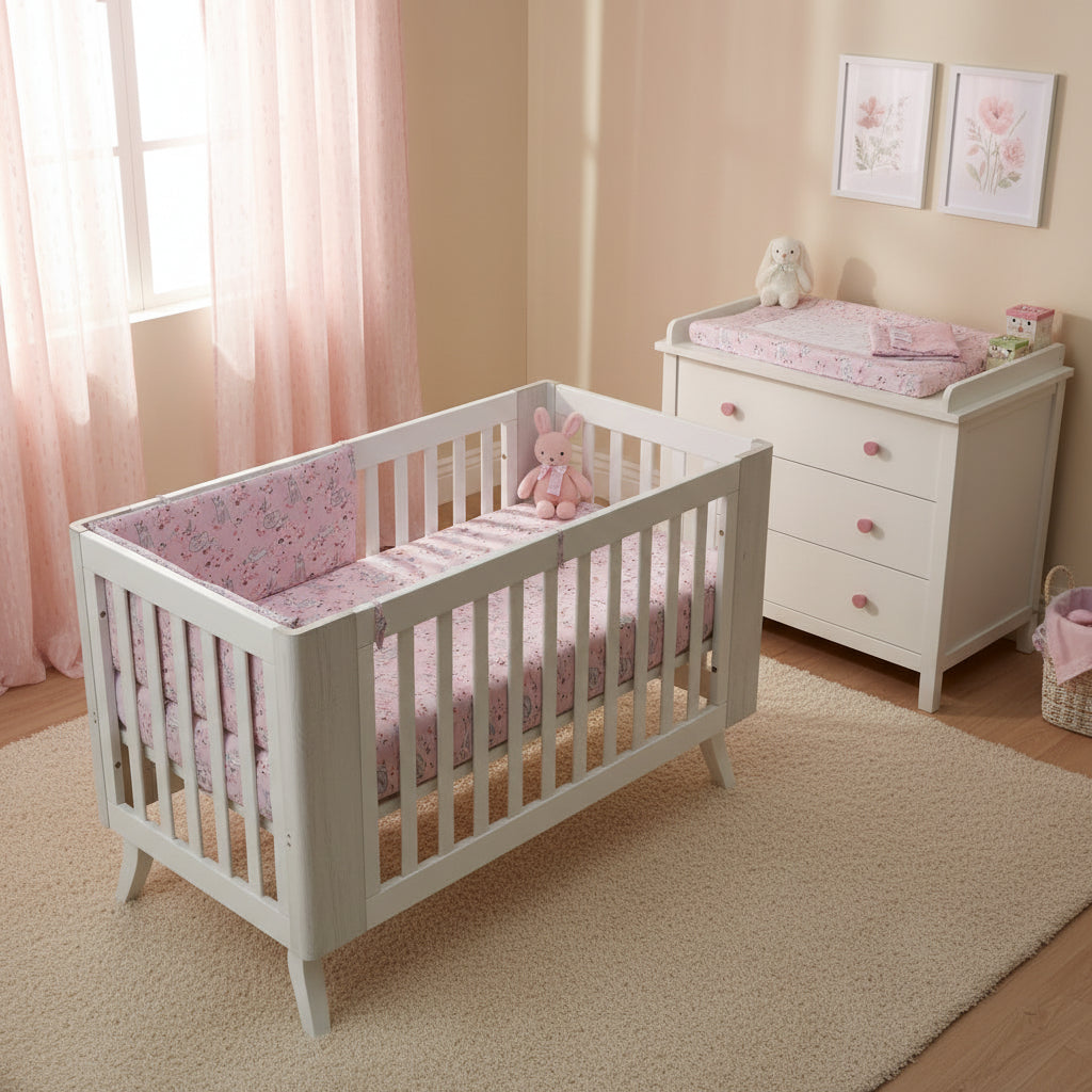 Meadowlands Organic Cotton Toddler 3 Piece All-in-One 4.0 Tog Quilt Bedding Set with Bumper