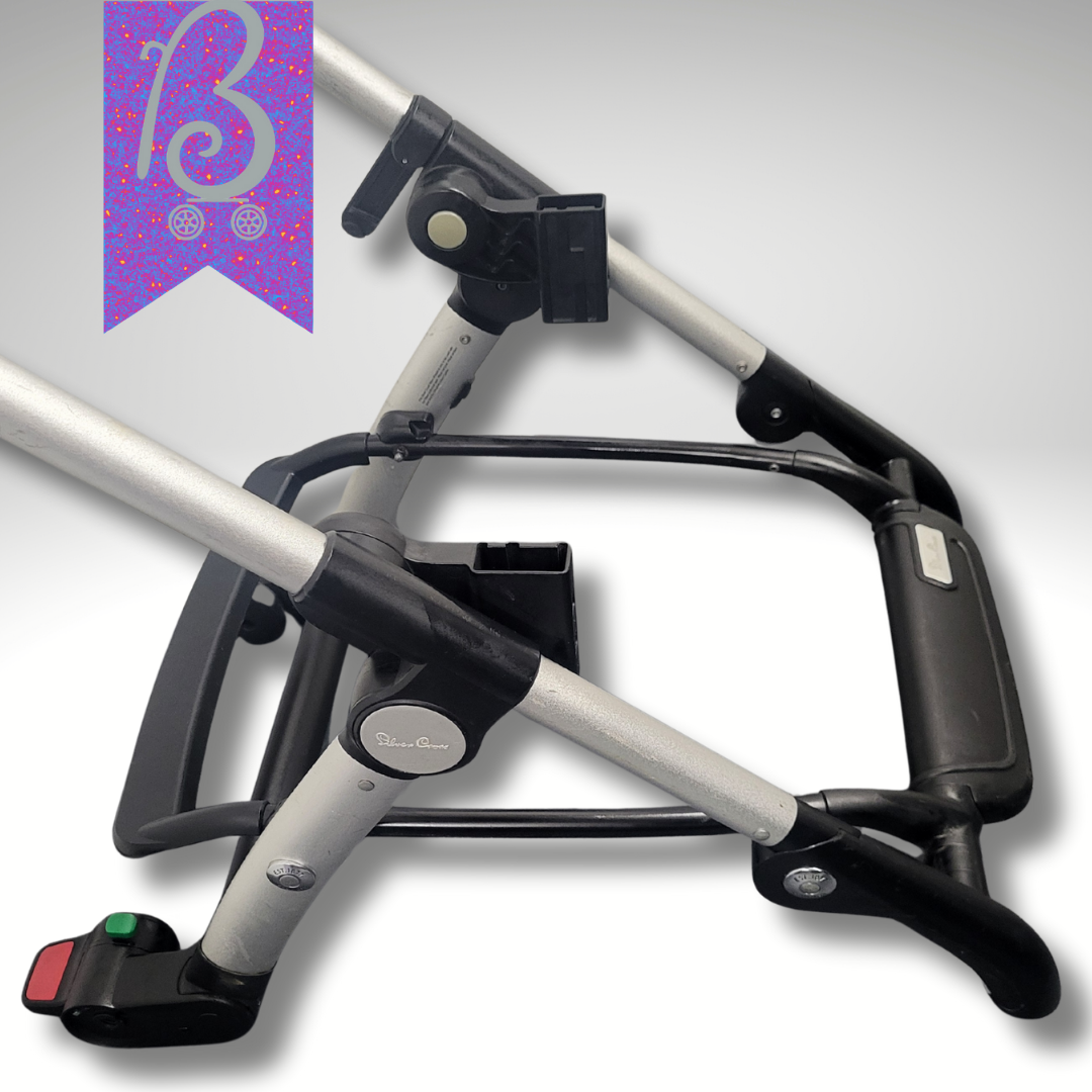 Silver Cross Wave Replacement Chassis – Refurbished with Custom Hand-Sewn Vegan Leather Handles