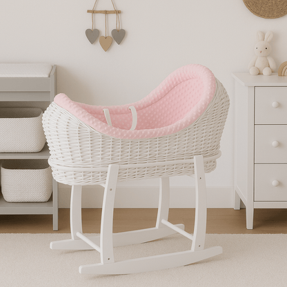 Wicker Deluxe Pod Baby Moses Basket With Stand